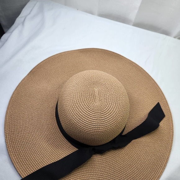 Furtalk Woman's Paper Straw Floppy Hat Size Medium - Picture 2 of 7